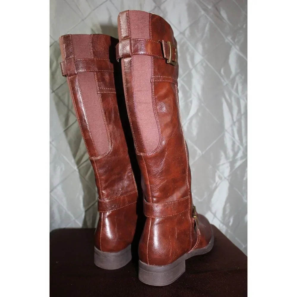 Kim‎ Rogers Rikki Below the Knee Brown Faux Leather Boot - Size 8M